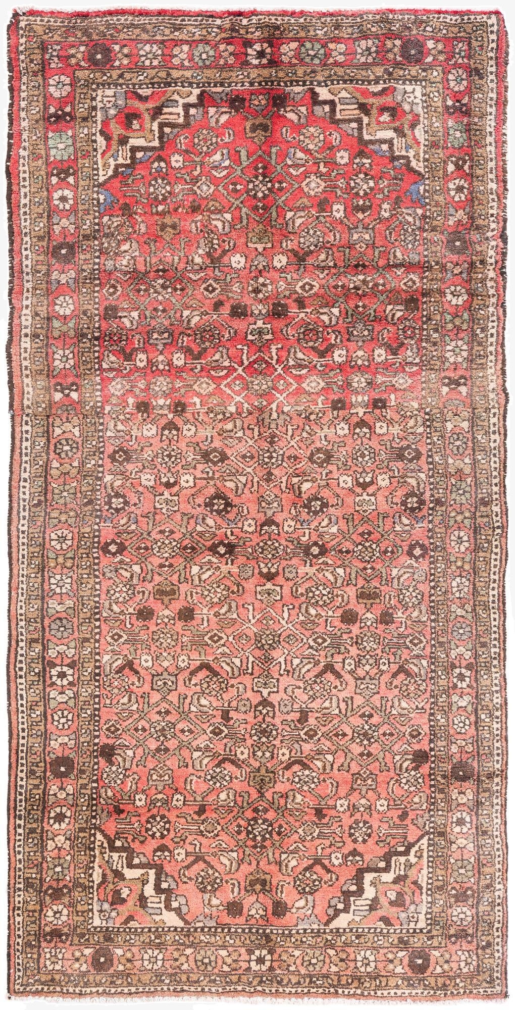 3' 5 x 7' 4  Hand Knotted Ultra Vintage Persian Wool Runner Rug
