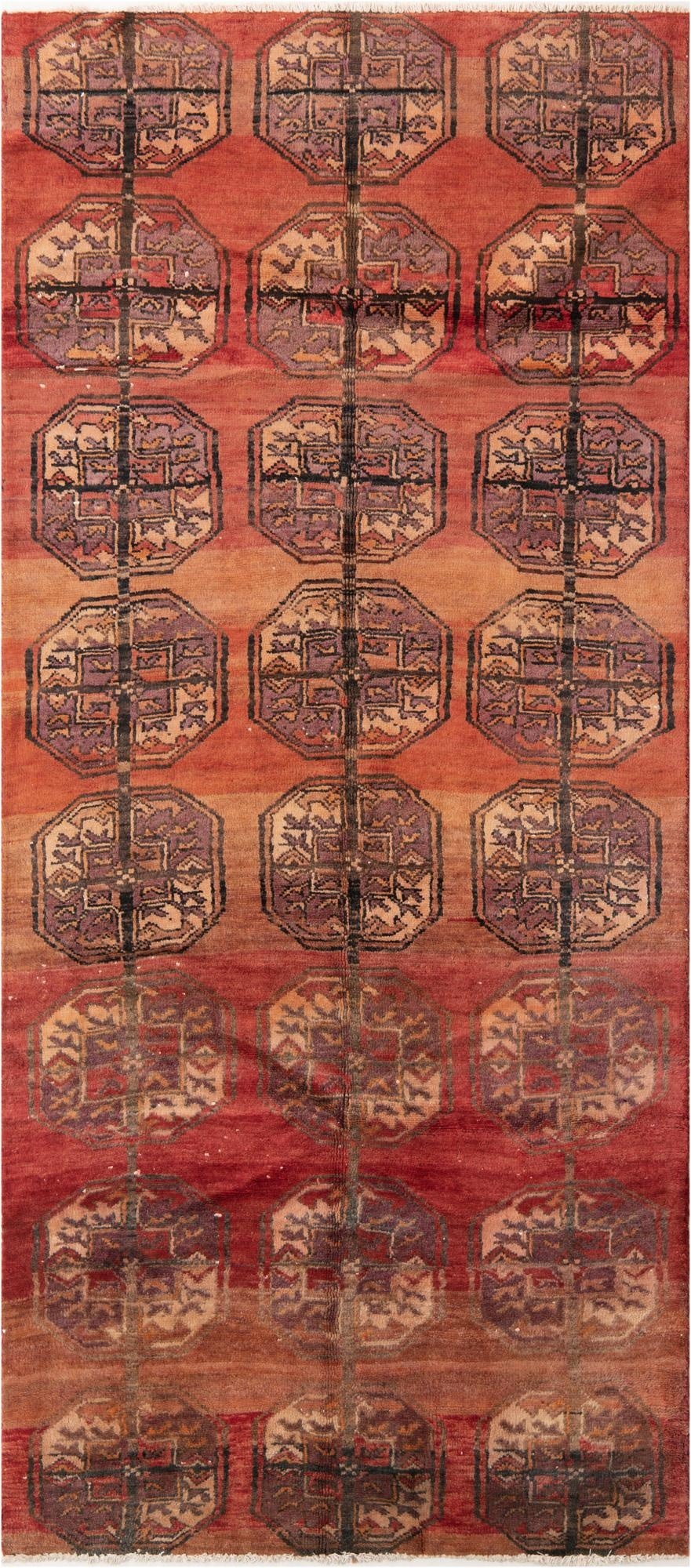 3' 3 x 7' 5  Hand Knotted Ultra Vintage Persian Wool Runner Rug