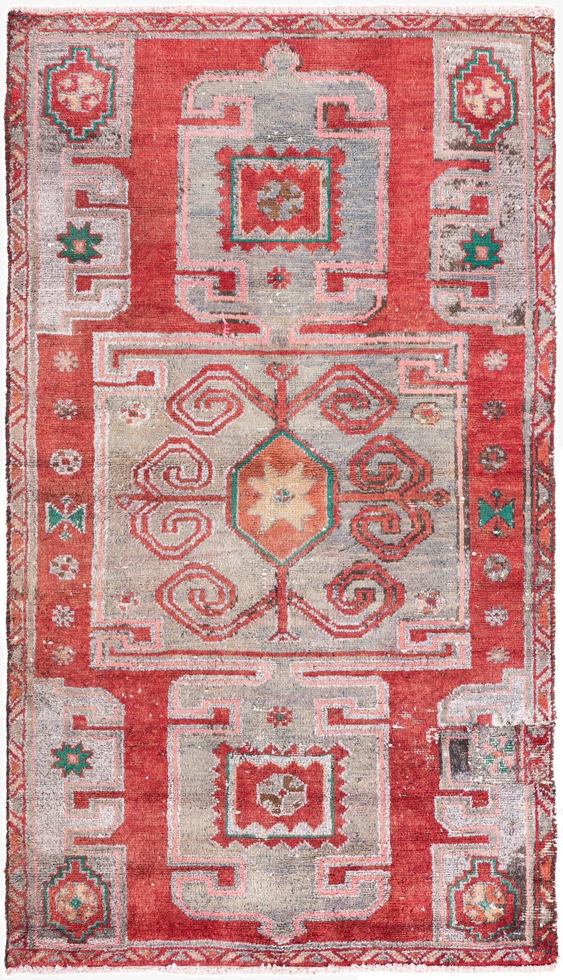 3' 2 x 5' 9  Hand Knotted Ultra Vintage Persian Wool Runner Rug