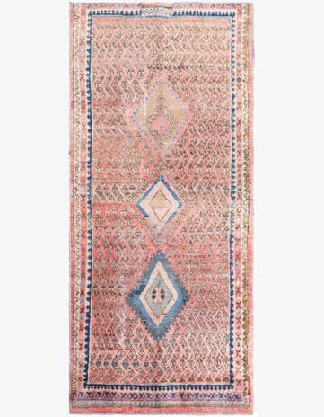 4' 6 x 10' 1 Hand Knotted Ultra Vintage Persian Wool Runner Rug