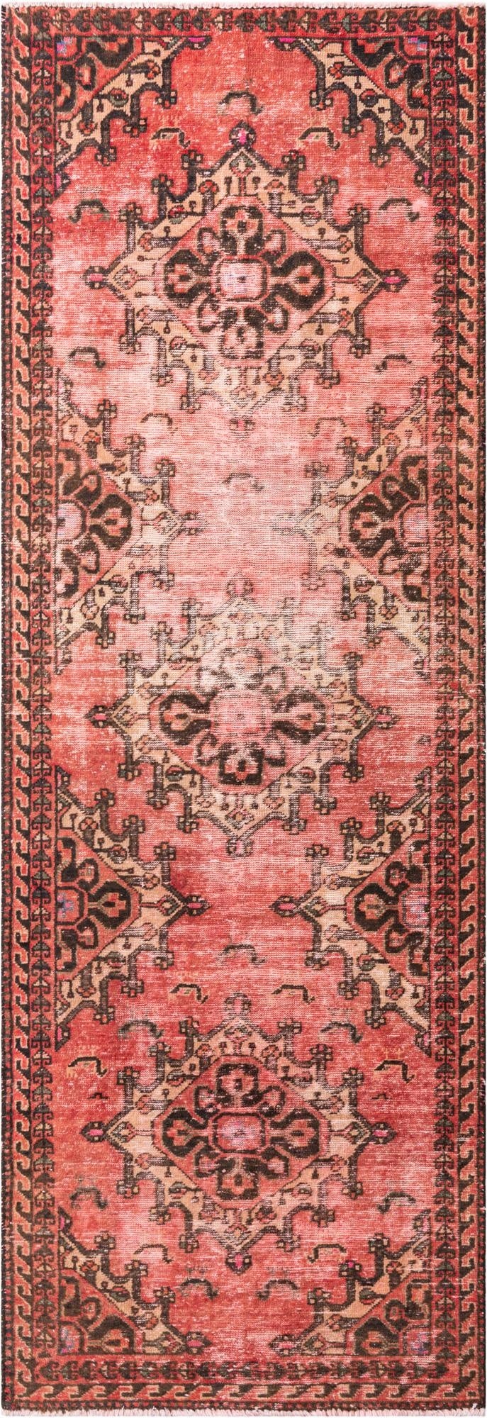 Primary image 3' 2 x 9' 1  Hand Knotted Ultra Vintage Persian Wool Runner Rug