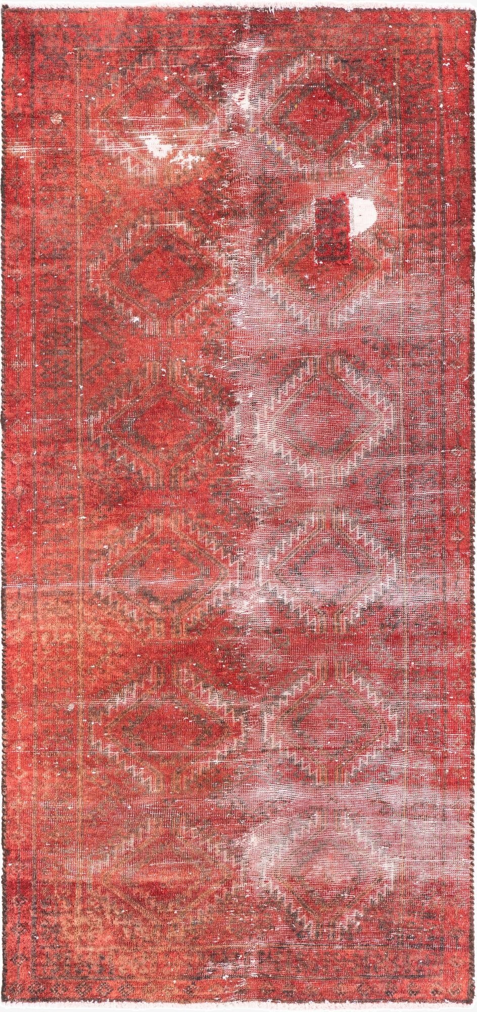 2' 8 x 5' 7  Hand Knotted Ultra Vintage Persian Wool Runner Rug