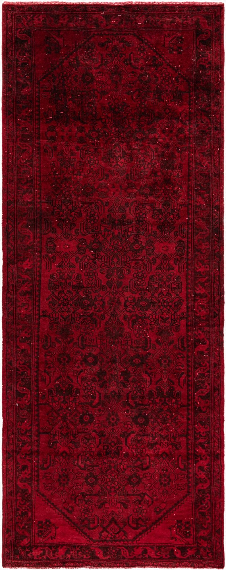 Primary image 3' 9 x 9' 5  Hand Knotted Ultra Vintage Persian Wool Runner Rug