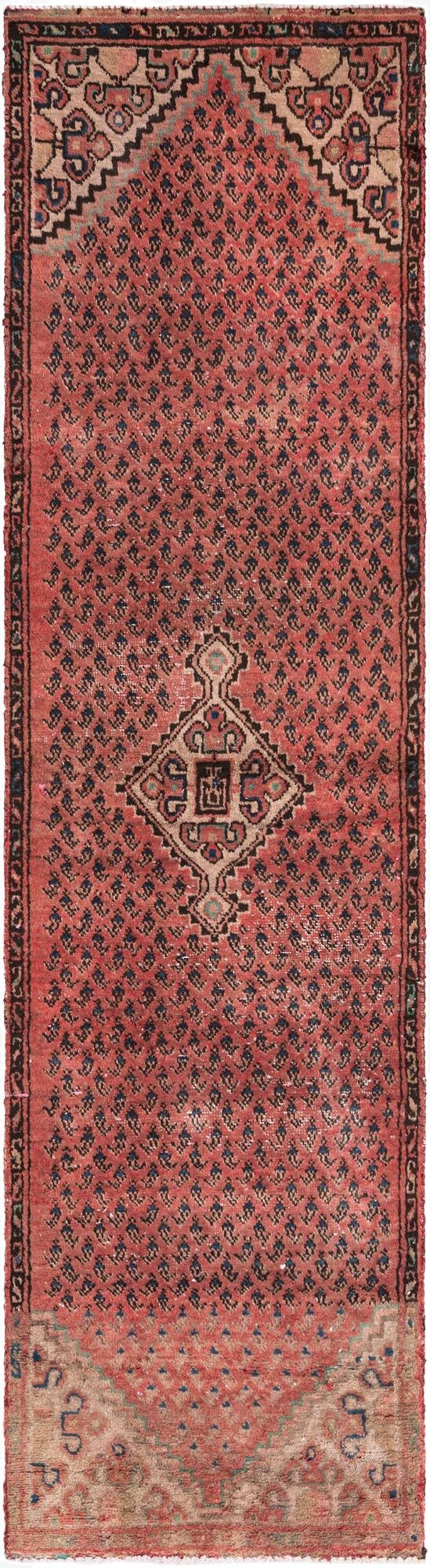 2' 6 x 9' 8  Hand Knotted Ultra Vintage Persian Wool Runner Rug