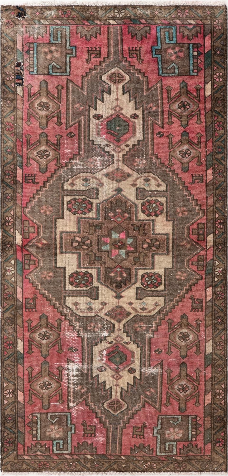 3' x 6' 2  Hand Knotted Ultra Vintage Persian Wool Runner Rug