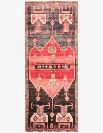 3' 9 x 9' Hand Knotted Ultra Vintage Persian Wool Runner Rug