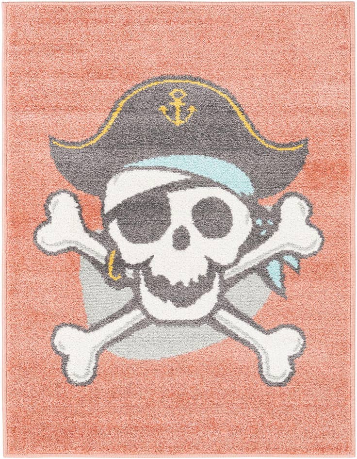 Detail image of 2' 2 x 3' 11 Pirate Whimsy Kids Runner Rug
