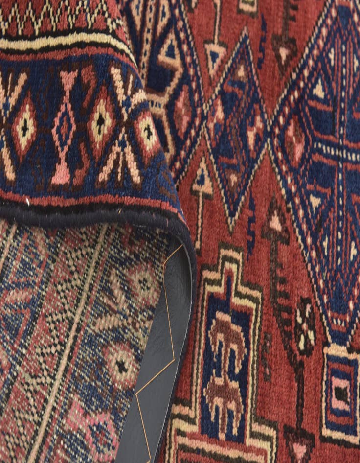 Detail image of 3' 9 x 9' 9  Hand Knotted Zanjan Persian Wool Runner Rug