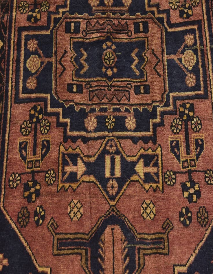 Detail image of 3' 6 x 9' 3 Hand Knotted Zanjan Persian Wool Runner Rug