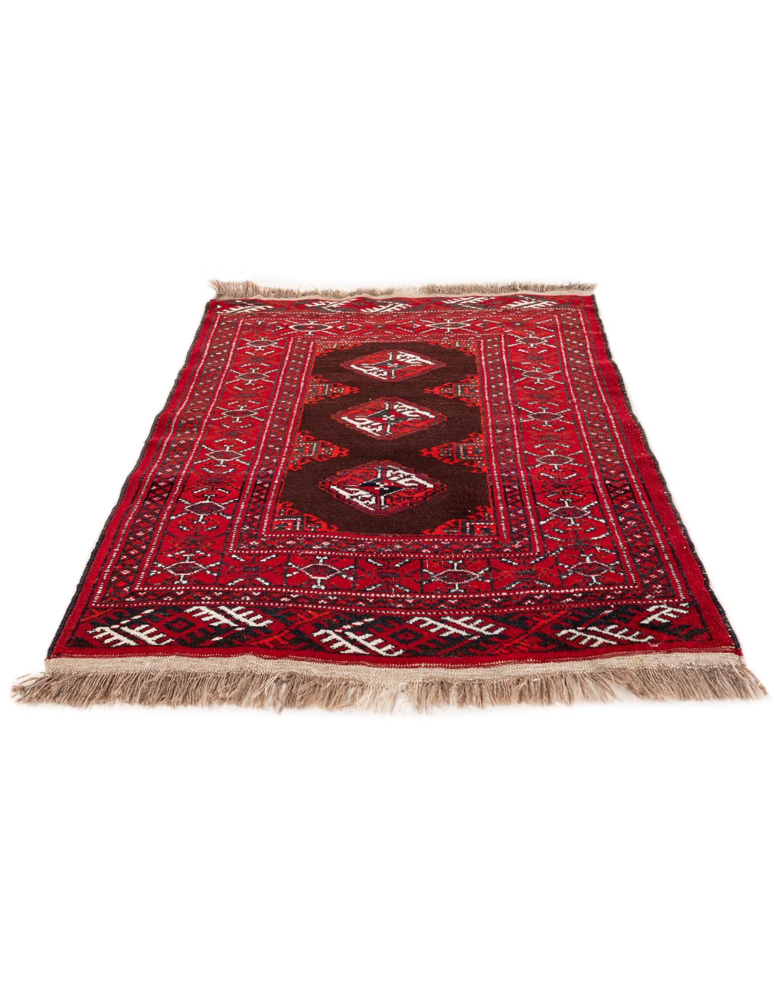 2' 7 x 3' 4 Hand Knotted Afghan Akhche Wool Square Rug