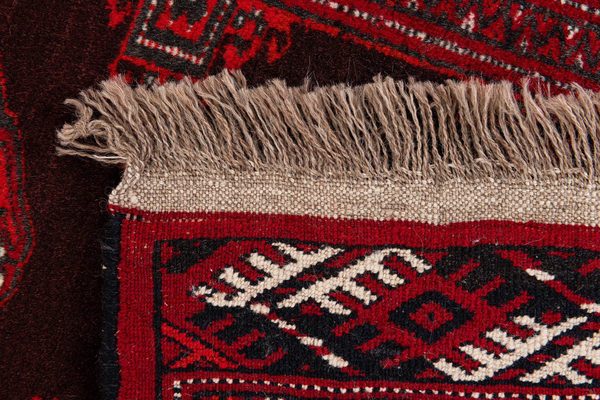 2' 7 x 3' 4 Hand Knotted Afghan Akhche Wool Square Rug