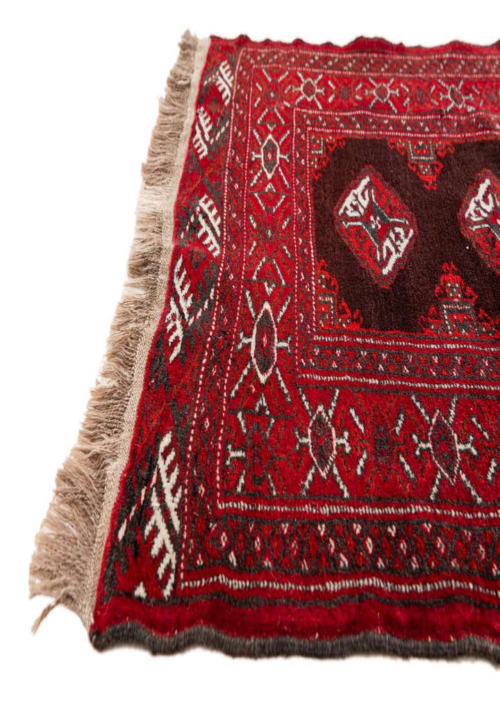 2' 7 x 3' 4 Hand Knotted Afghan Akhche Wool Square Rug