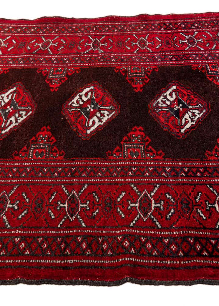 2' 7 x 3' 4 Hand Knotted Afghan Akhche Wool Square Rug