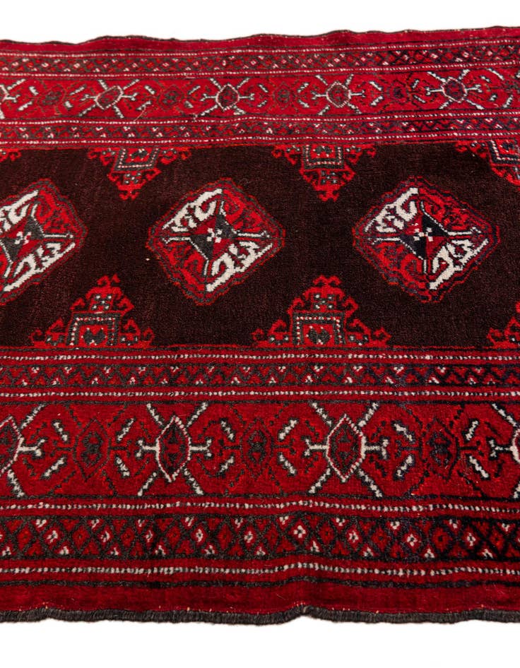 Detail image of 2' 7 x 3' 4 Hand Knotted Afghan Akhche Wool Square Rug