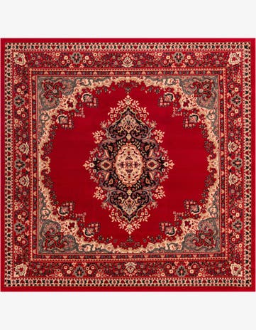 Red Amaya Square Rug
