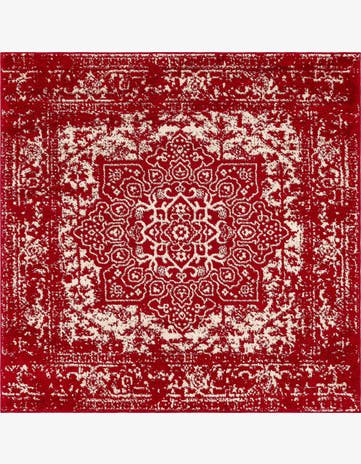 Red Arlington Square Rug