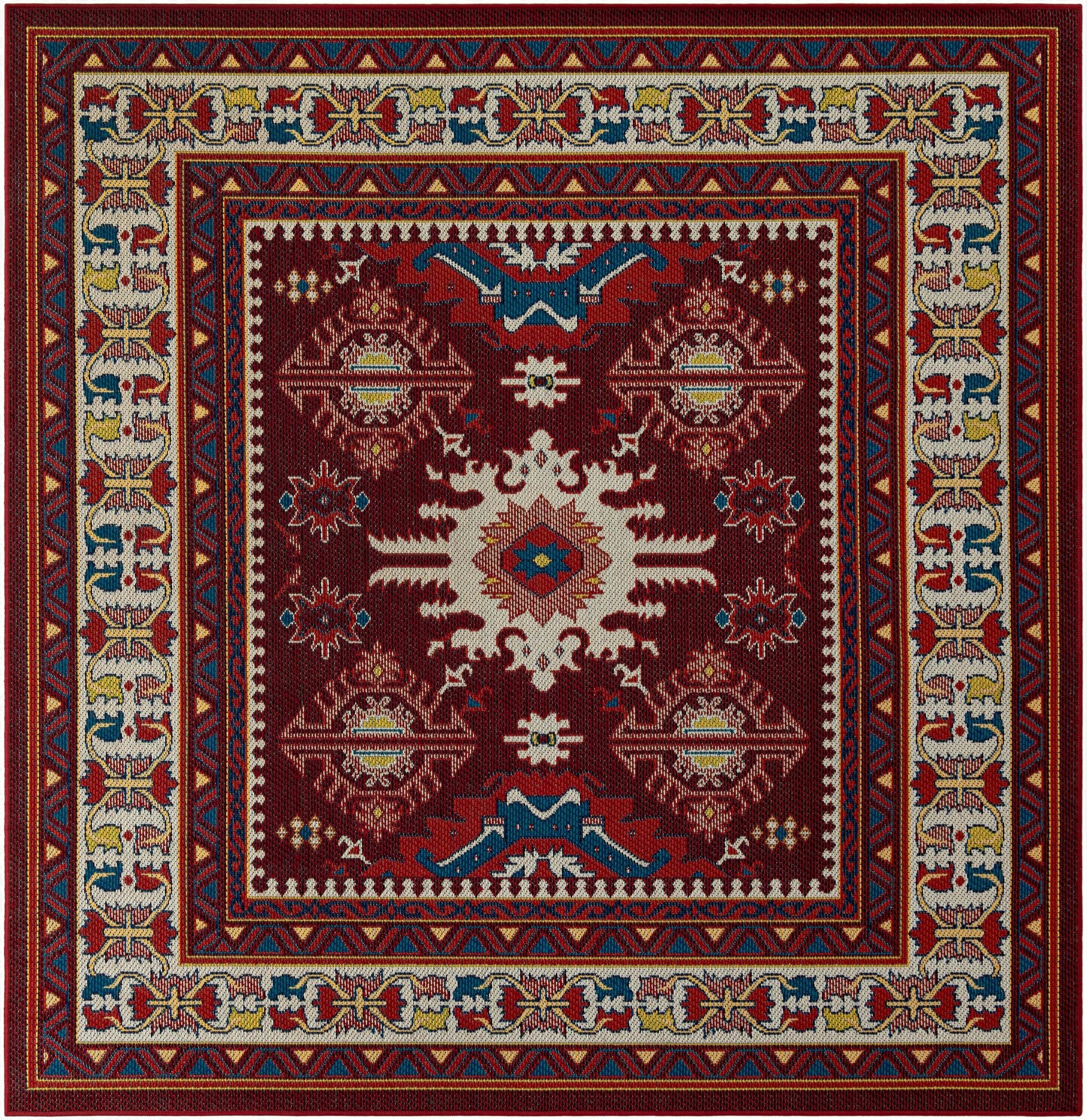 7' 10 x 7' 10  Washable Baja Indoor / Outdoor Square Rug