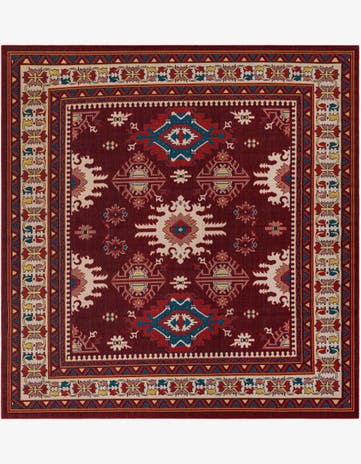 Red Easy-Clean Baja Indoor / Outdoor Square Rug