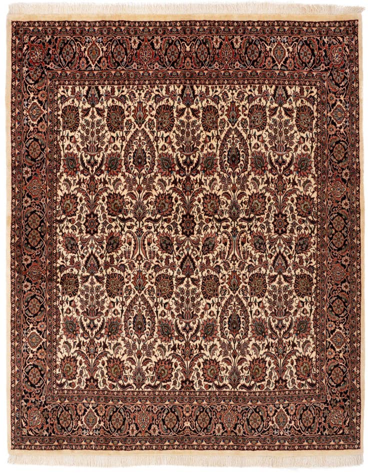Detail image of 6' 8 x 6' 9 Bidjar With Silk Square Rug