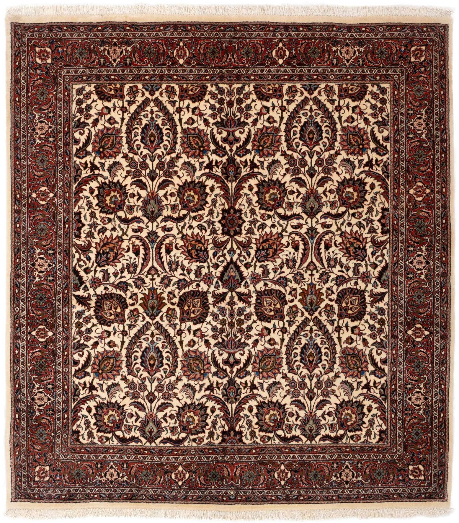 150cm x 165cm Bidjar With Silk Square Rug