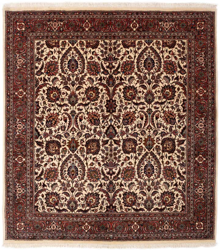 150cm x 165cm Bidjar With Silk Square Rug
