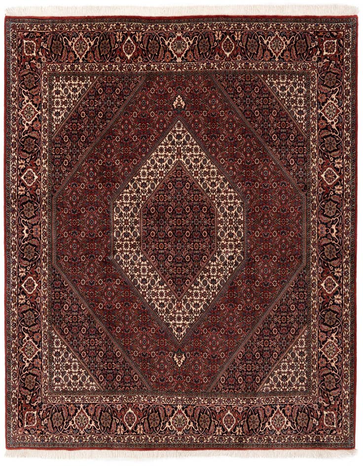 Detail image of 6' 10 x 6' 11 Bidjar With Silk Square Rug