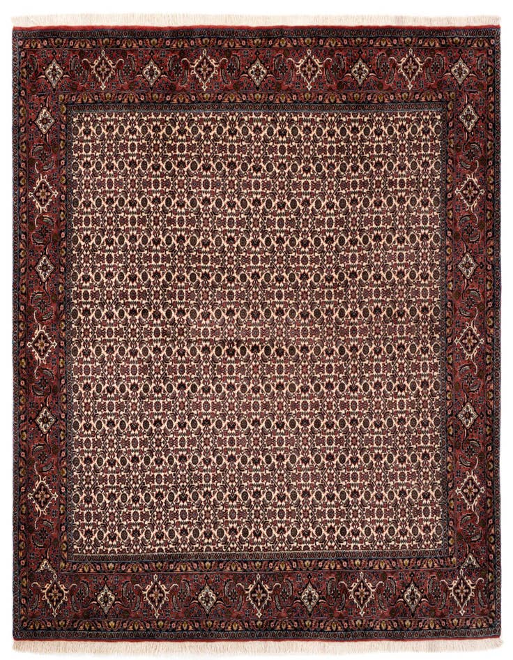 Detail image of 6' 8 x 6' 9 Bidjar With Silk Square Rug