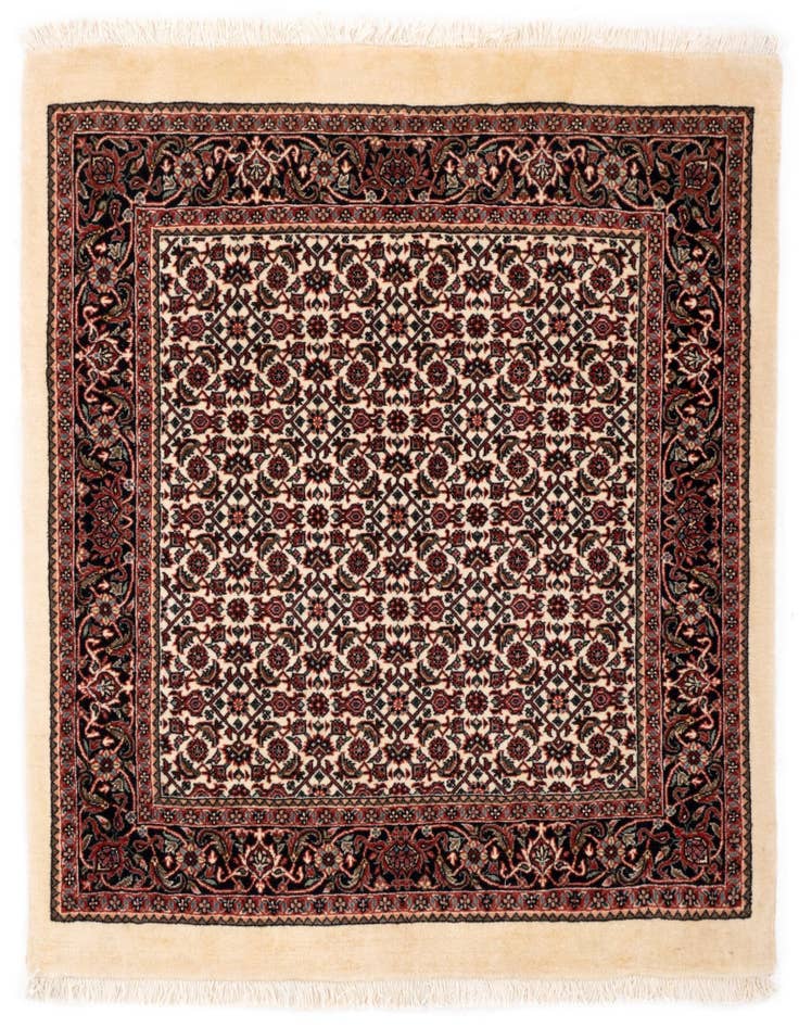 Detail image of 3' 2 x 3' 7 Bidjar With Silk Square Rug