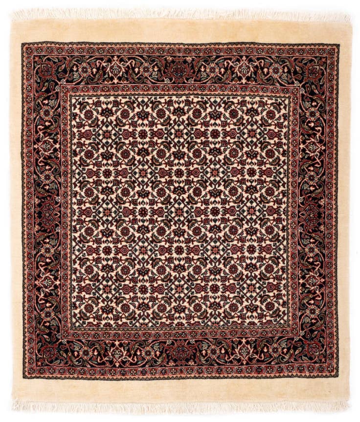 Detail image of 3' 2 x 3' 7 Bidjar With Silk Square Rug