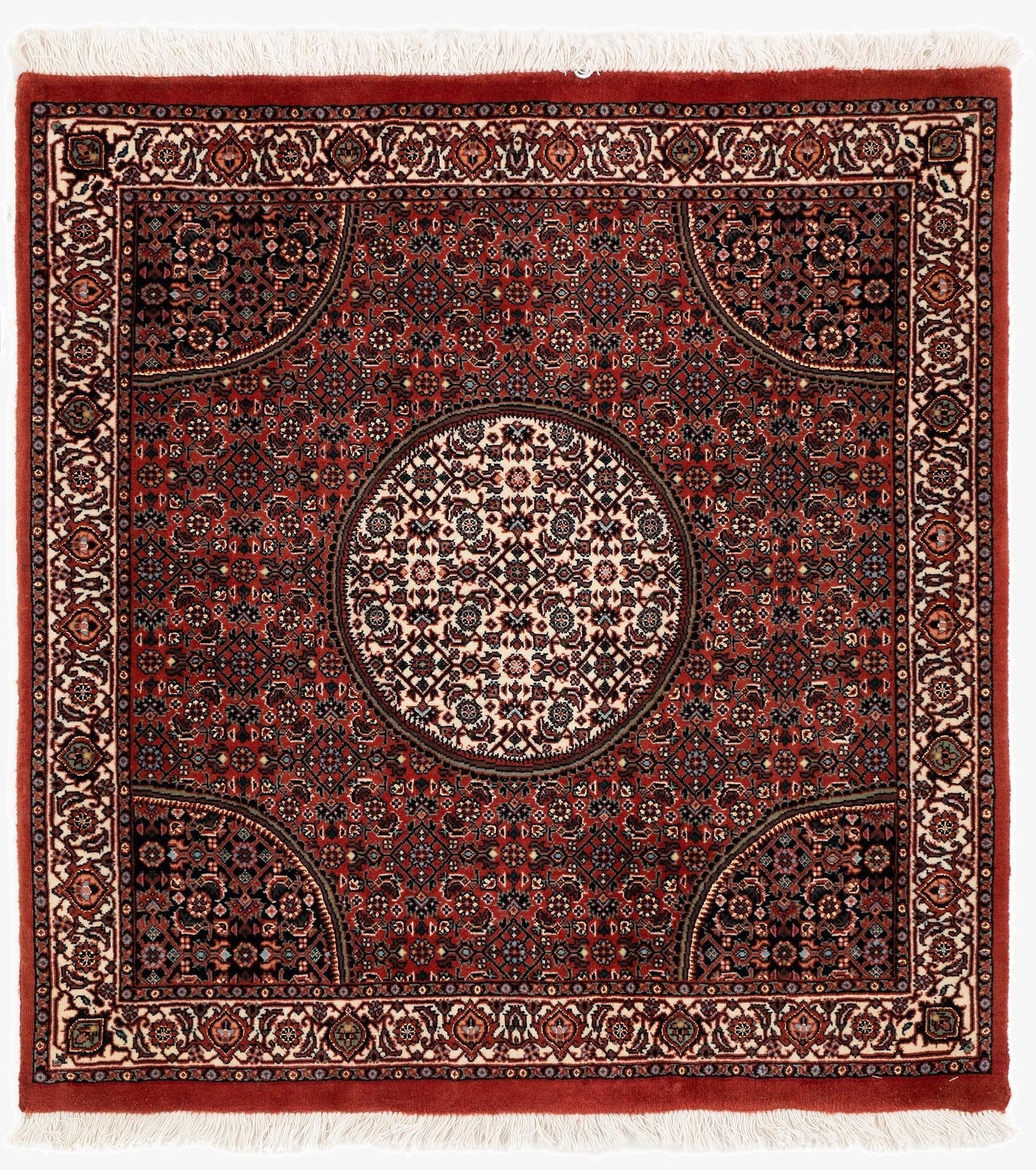 3' 3 x 3' 5 Bidjar With Silk Square Rug