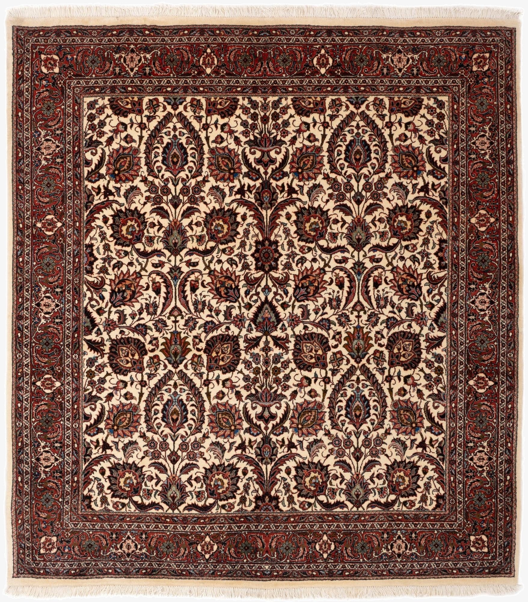 4' 11 x 5' 5 Bidjar With Silk Square Rug