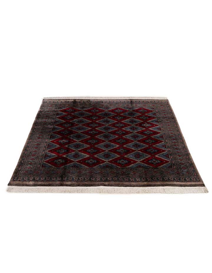 5' 7 x 6' 3 Hand Knotted Bokhara Oriental Wool Square Rug