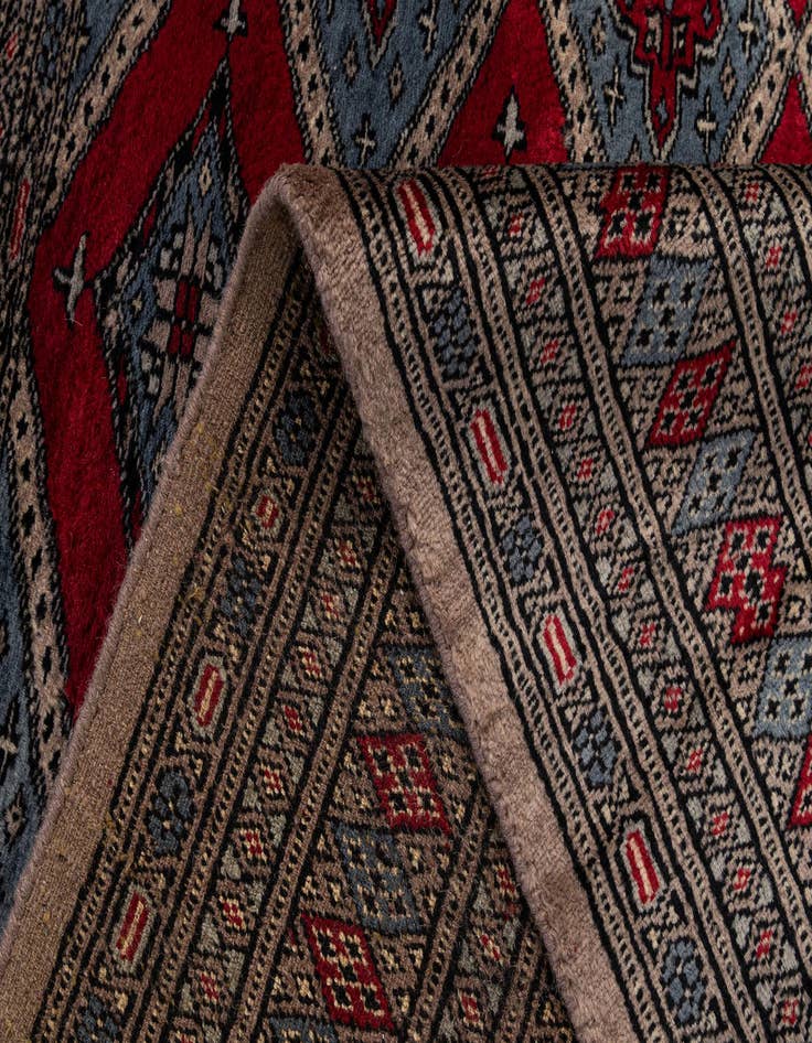 Detail image of 5' 7 x 6' 3  Hand Knotted Bokhara Oriental Wool Square Rug