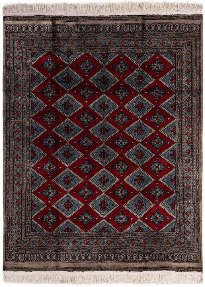 5' 7 x 6' 3 Hand Knotted Bokhara Oriental Wool Square Rug