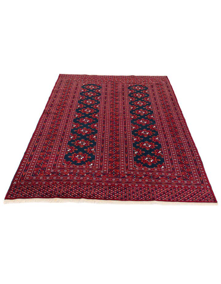 4' x 4' Hand Knotted Bokhara Oriental Wool Square Rug