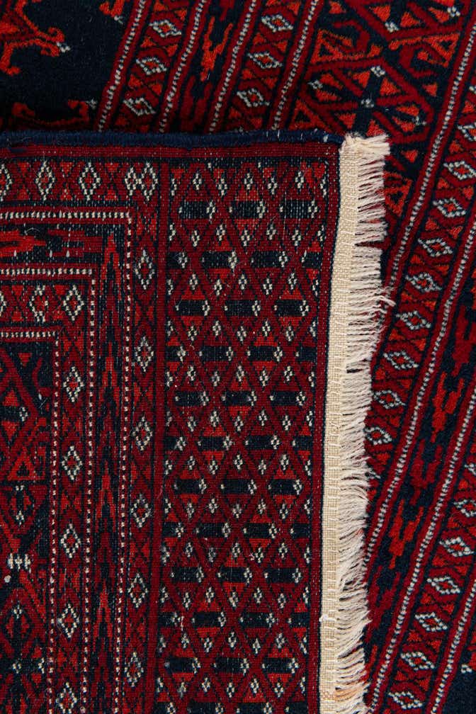 4' x 4' Hand Knotted Bokhara Oriental Wool Square Rug