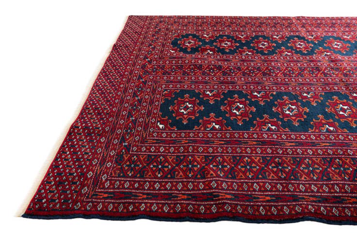 Detail image of 4' x 4' Hand Knotted Bokhara Oriental Wool Square Rug