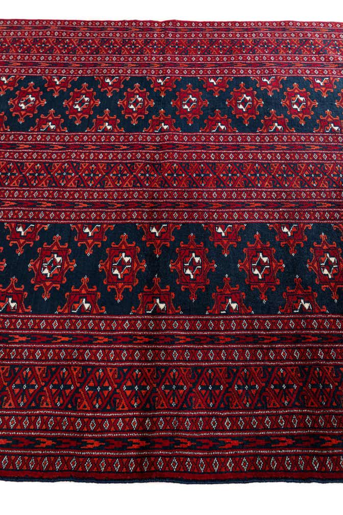 4' x 4' Hand Knotted Bokhara Oriental Wool Square Rug