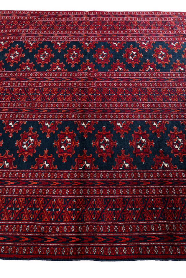 Detail image of 4' x 4' Hand Knotted Bokhara Oriental Wool Square Rug