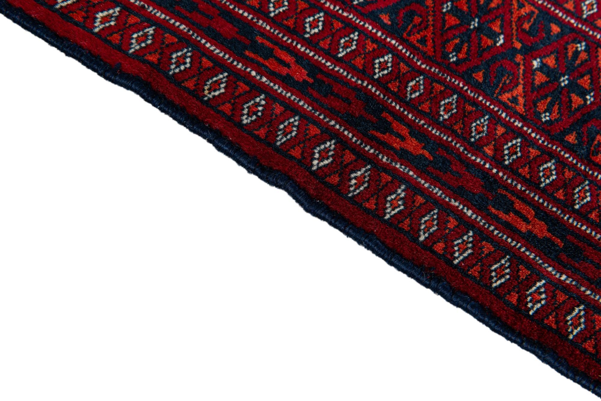 4' x 4' Hand Knotted Bokhara Oriental Wool Square Rug