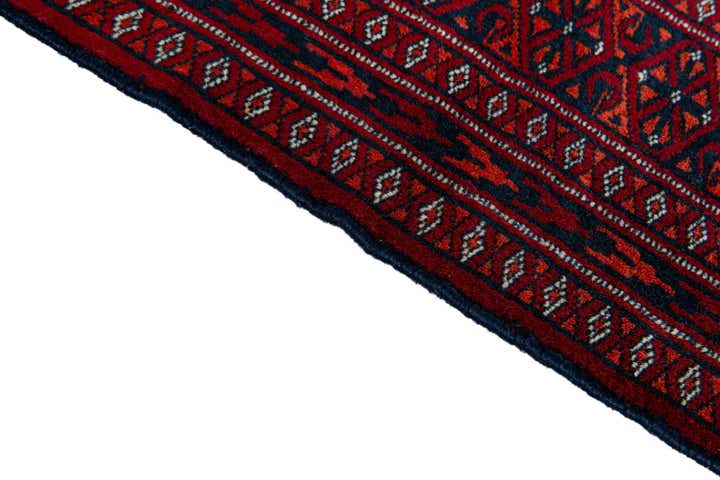 4' x 4' Hand Knotted Bokhara Oriental Wool Square Rug