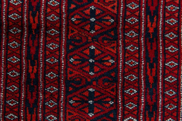 Detail image of 4' x 4' Hand Knotted Bokhara Oriental Wool Square Rug