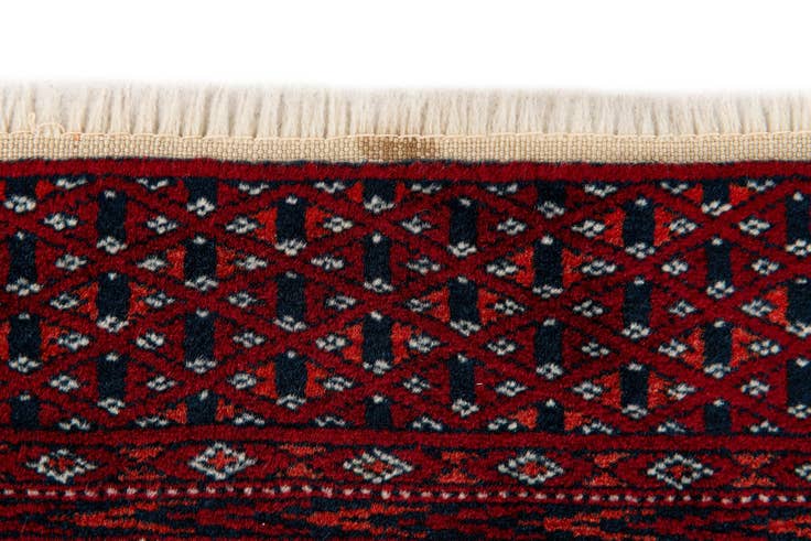 Detail image of 4' x 4' Hand Knotted Bokhara Oriental Wool Square Rug