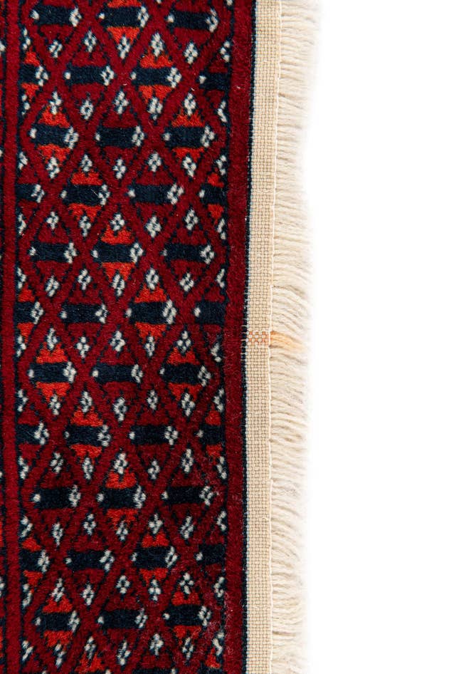 Detail image of 4' x 4' Hand Knotted Bokhara Oriental Wool Square Rug