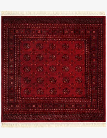 Red Bokhara Square Rug