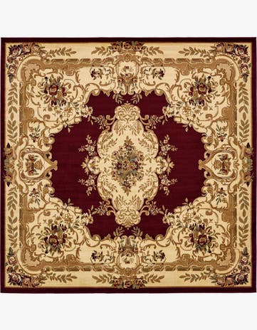 Red Chateau Square Rug