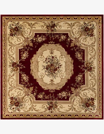 Red Chateau Square Rug