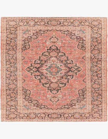 Red Chenille Jute Square Rug