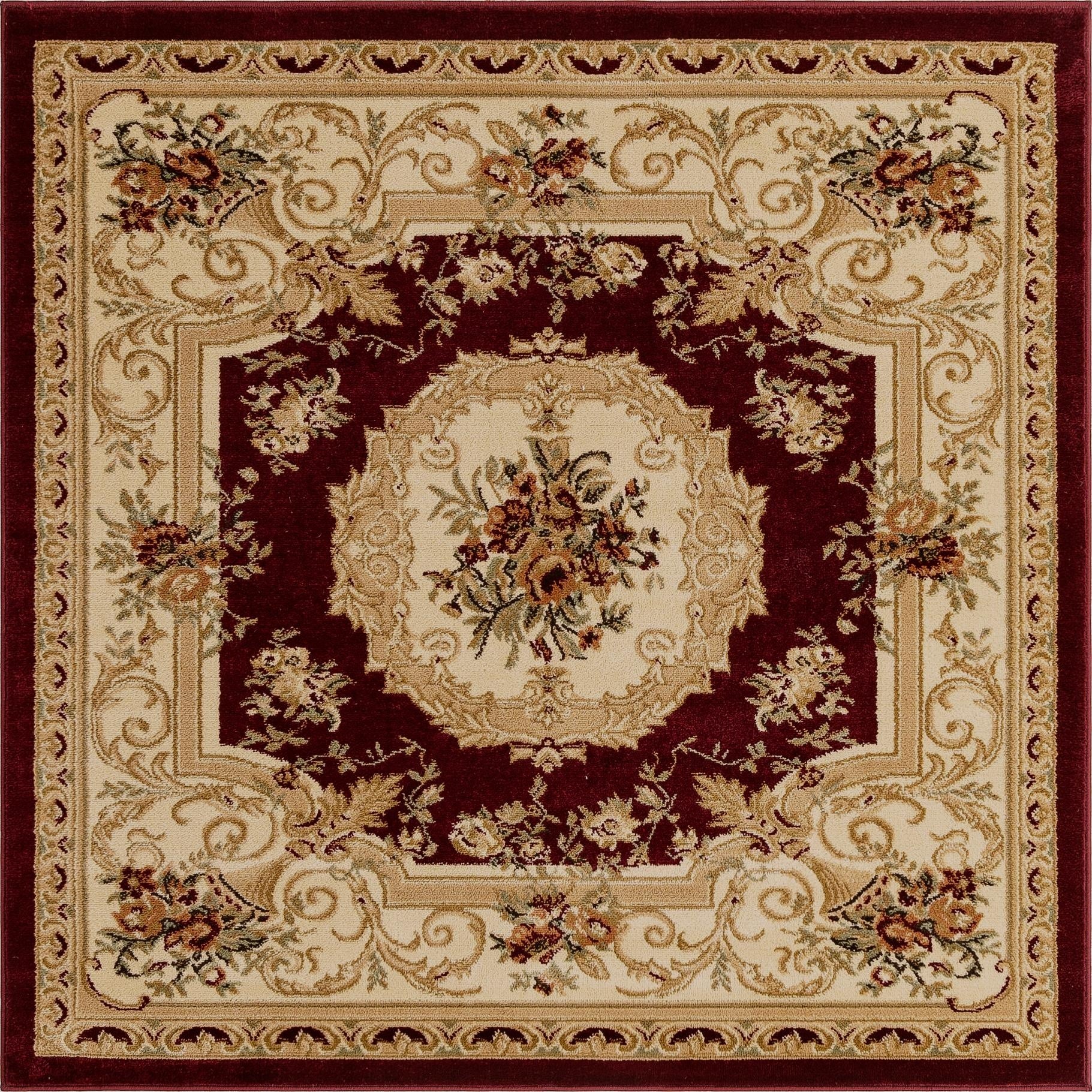 5' 3 x 5' 3 Classic Aubusson Square Rug