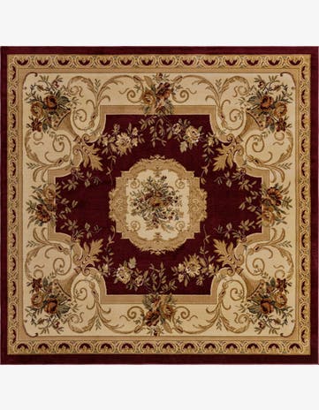 7' 10 x 7' 10 Classic Aubusson Square Rug